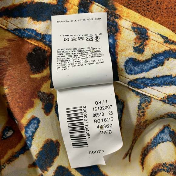 ROBERTO CAVALLI Multi-Color Print Silk button down Long Sleeve Shirt - Picture 5 of 5